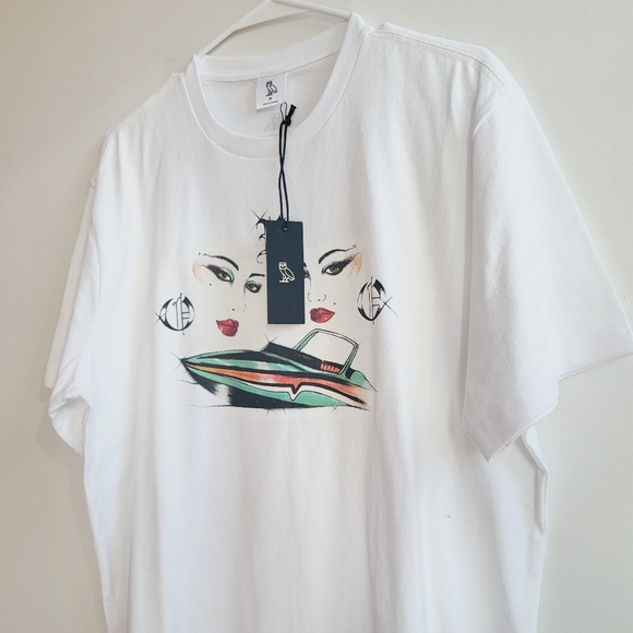 OVO Yacht Club Te Cloud Blue Men White Tshirt New in Medium - Picture 6 of 10